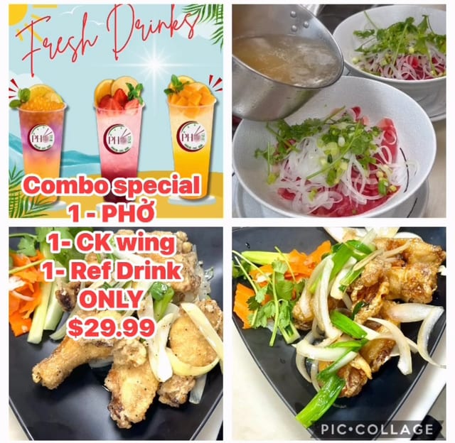 CB1. PHO - Wings - Rf- Drink Combo.