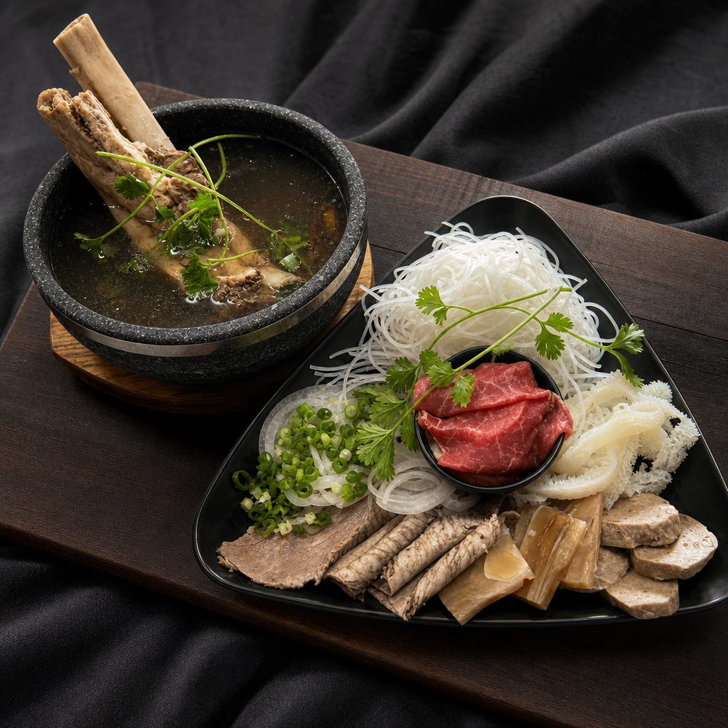 P3. Stone Pholicious 1, (Steak, Brisket, Tendon, Tripe, Meat ball, Ribs).