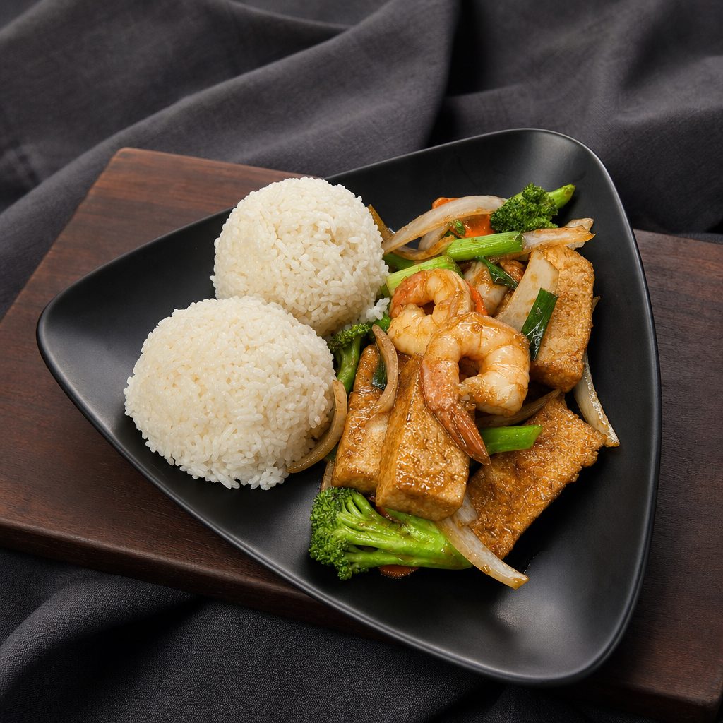 CS5. Stir Fried Vegetable Delight - Steam Rice.
