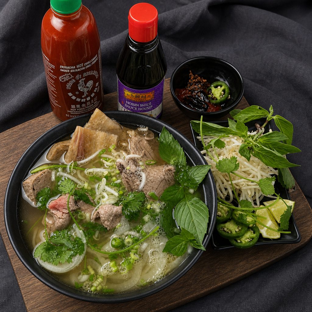 P2. PHO  Special Style, (Steak, Brisket, Tendon, Tripe, Meat ball).
