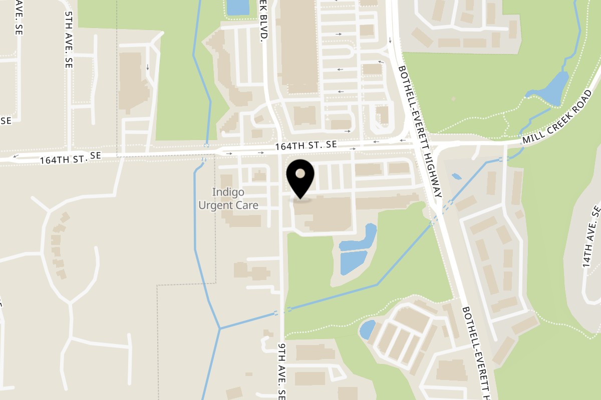 Map showing the location of Pho Time on 914 164th St SE b10 in Mill Creek